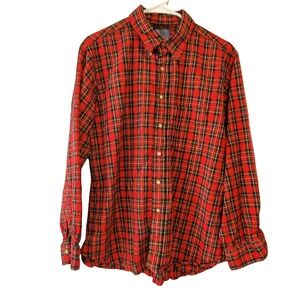 Sir Pendleton Wool Shirt Mens XL Red Plaid Button Down 100% Virgin Wool USA Made